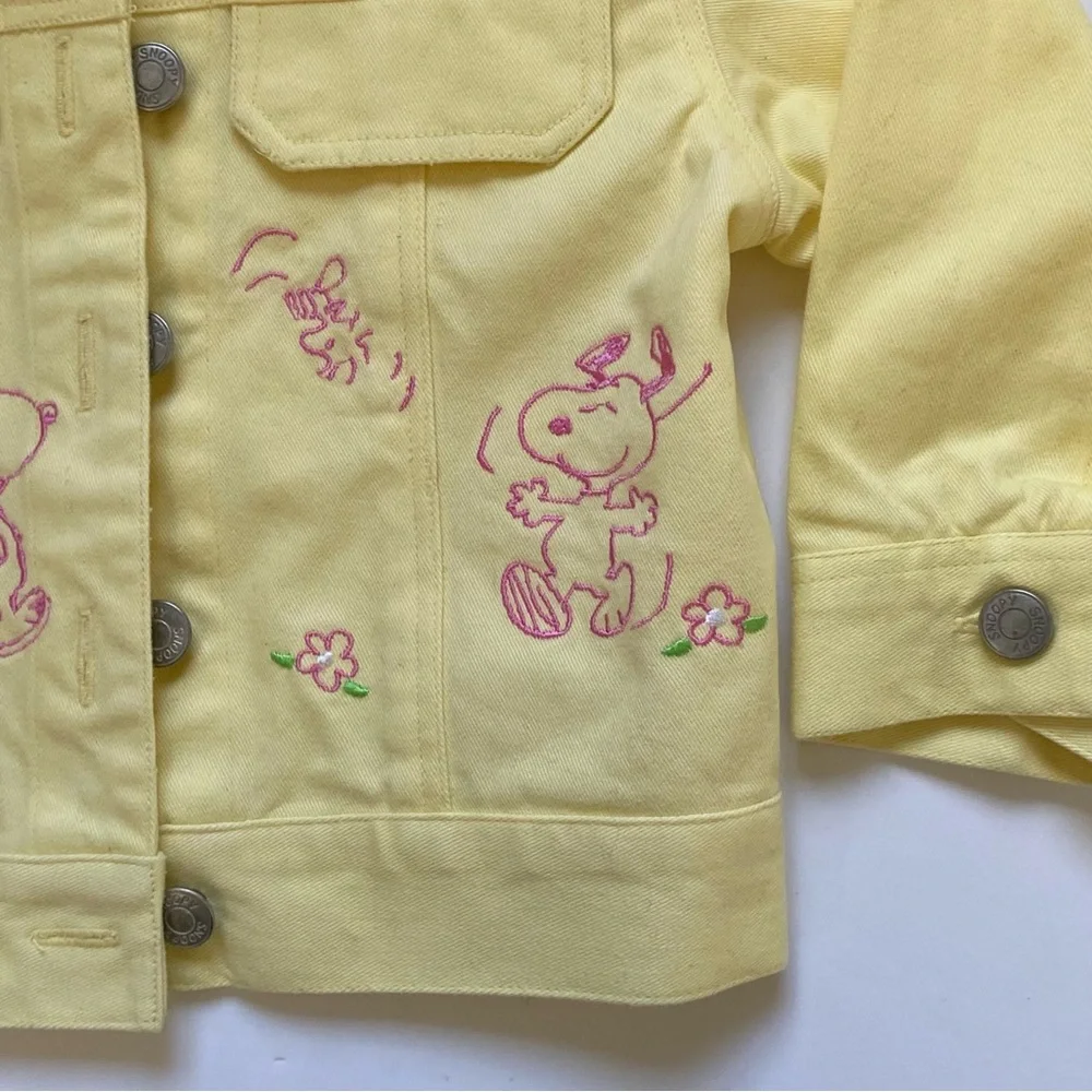 Snoopy Jacket Size 18 Months Vintage Yellow Pink EUC Girls Jean Y2K Peanuts
